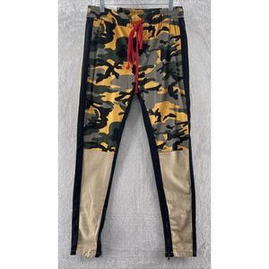 KDNK Pants Mens Medium 32 Camo Joggers Skinny Drawstring Stretch Ankle Zipper